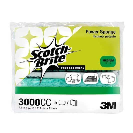 Scotch Brite Power Sponge, 2.8 x 4.5 x 0.6 inch -- 20 per case