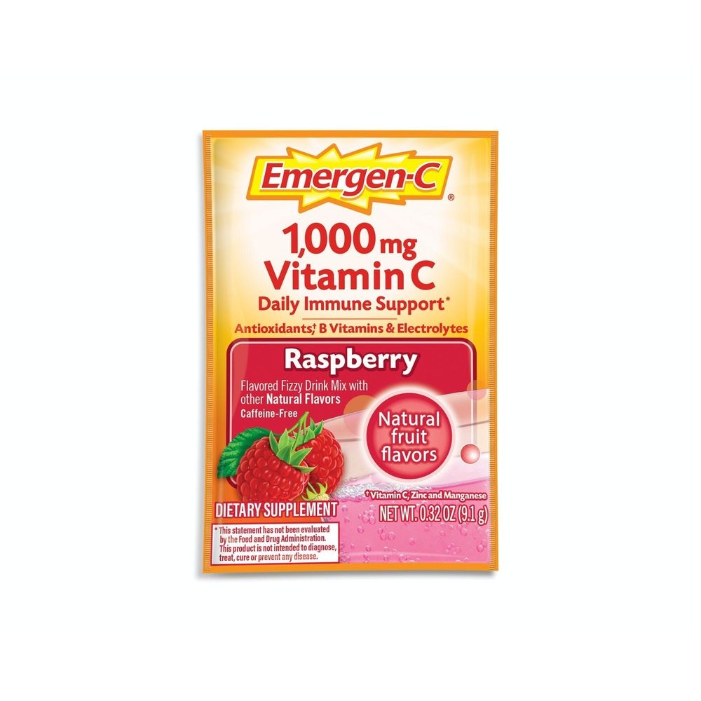 Emergen C Raspberry Flavoured Fizzy Drink Mix, 10 count -- 36 per case