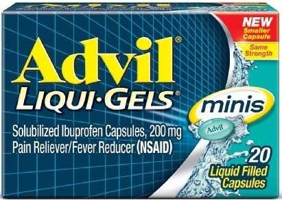 Advil Mini Liquid Gel Capsules, 20 count per pack -- 72 per case.