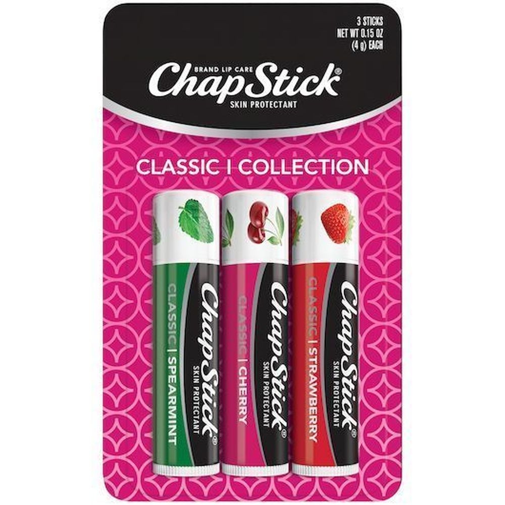 Chapstick 0.45 Ounce Classic Cherry Strawberry Spearmint Lip Balm - Variety Pack -- 72 per case