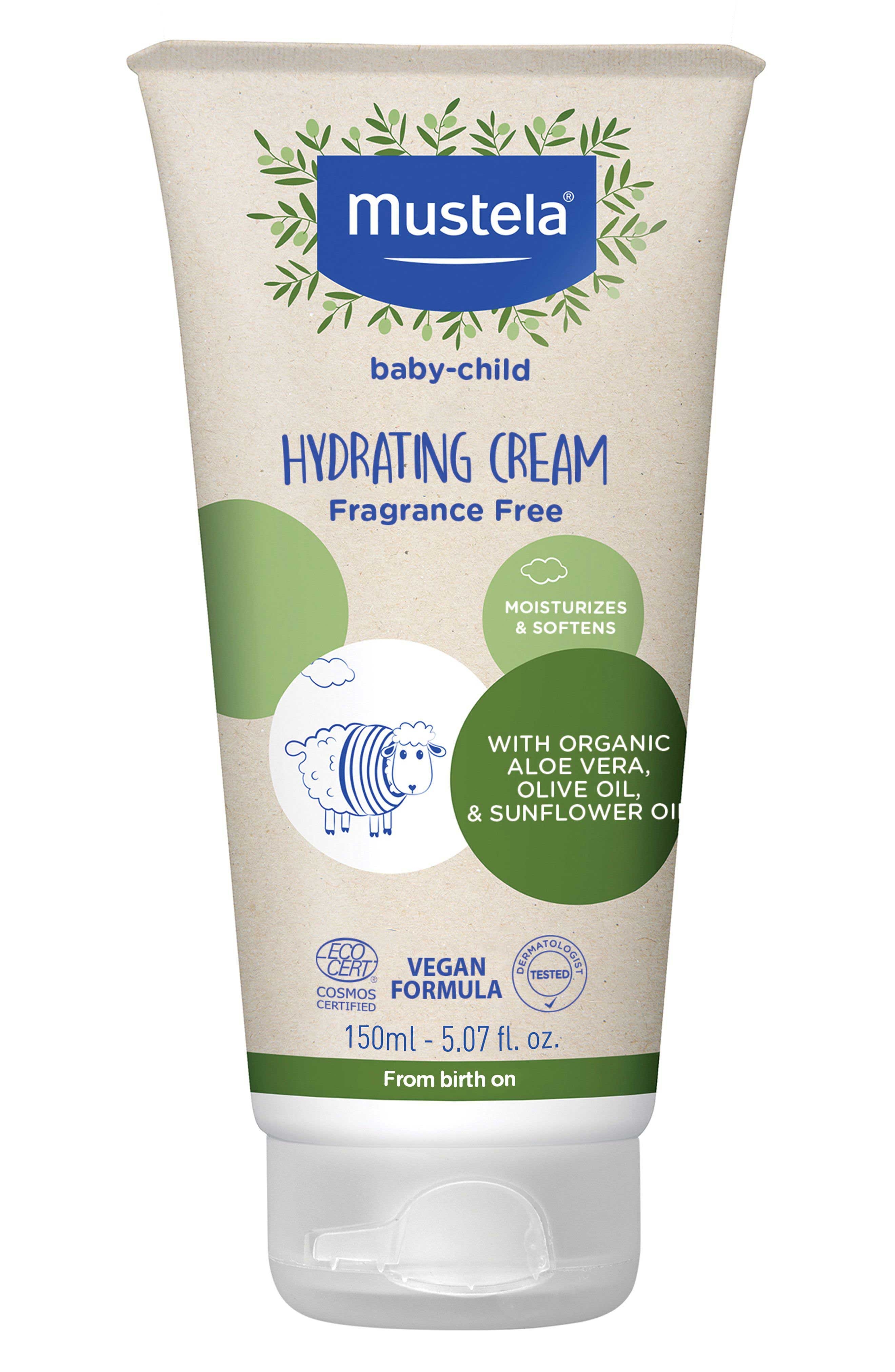 Mustela Organic Fragrance Free Hydrating Cream, 5.07 Fluid Ounce