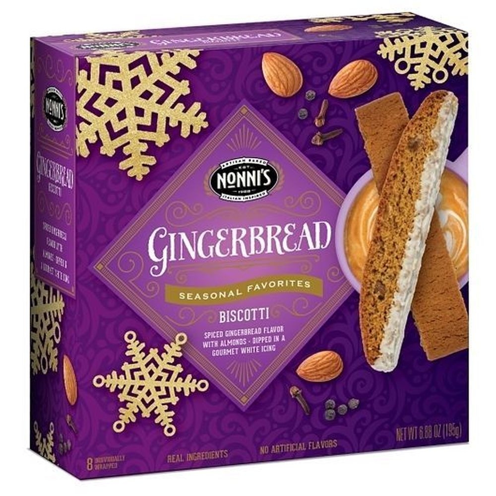 Nonnis Holiday Gingerbread Biscotti - Shipper, 6.88 Ounce -- 48 per case