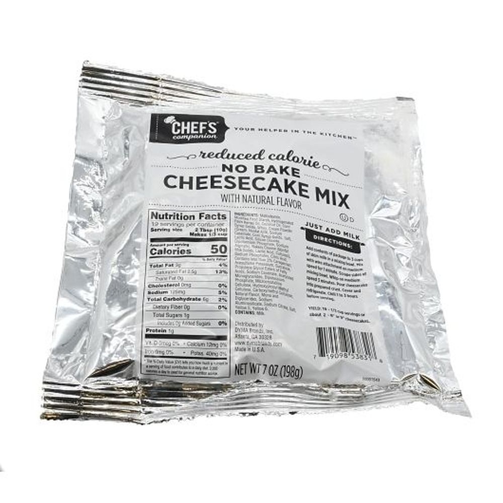 Chefs Companion Reduced Calorie No Bake Cheesecake Mix, 7 Ounce -- 6 per case.