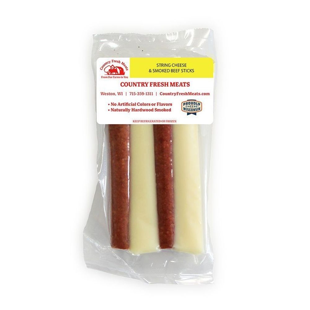 Country Fresh 3.5 Ounce Smoked Beef Sticks with String Cheese, 8 count -- 6 per case