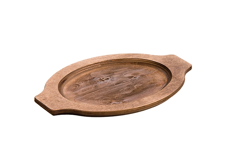Lodge Walnut Stain Grip Style Oval Wood Underliner -- 6 per case.