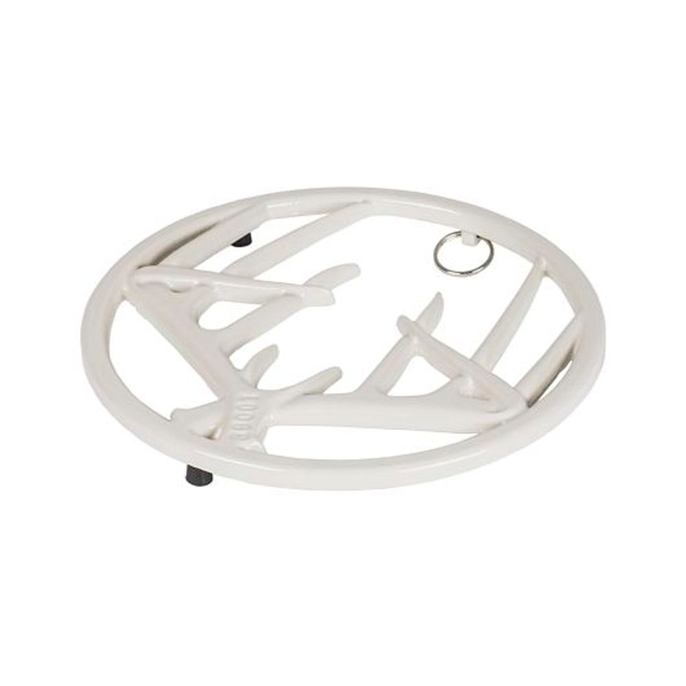 Lodge 8 inch Biscotti Enamel Cast Iron Antler Trivet, 6 count