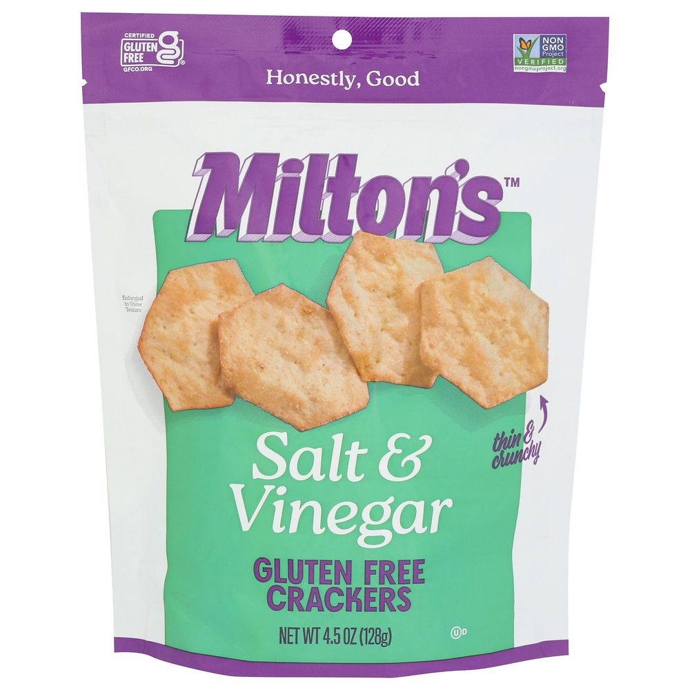 Miltons Gluten Free Salt and Vinegar Cracker, 4.5 Ounce -- 12 per case