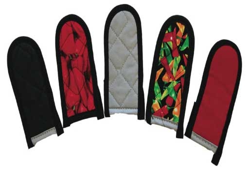 Intedge Red Poly/Cotton Hot Handle Holder with Black Binding 