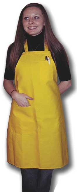 Intedge Chili Pepper Pattern Poly/Cotton 1 Hip Pocket Deluxe Bib Apron with 1 Pen Pocket and Matching Ties, 32 inch Long x 28 inch Wide 