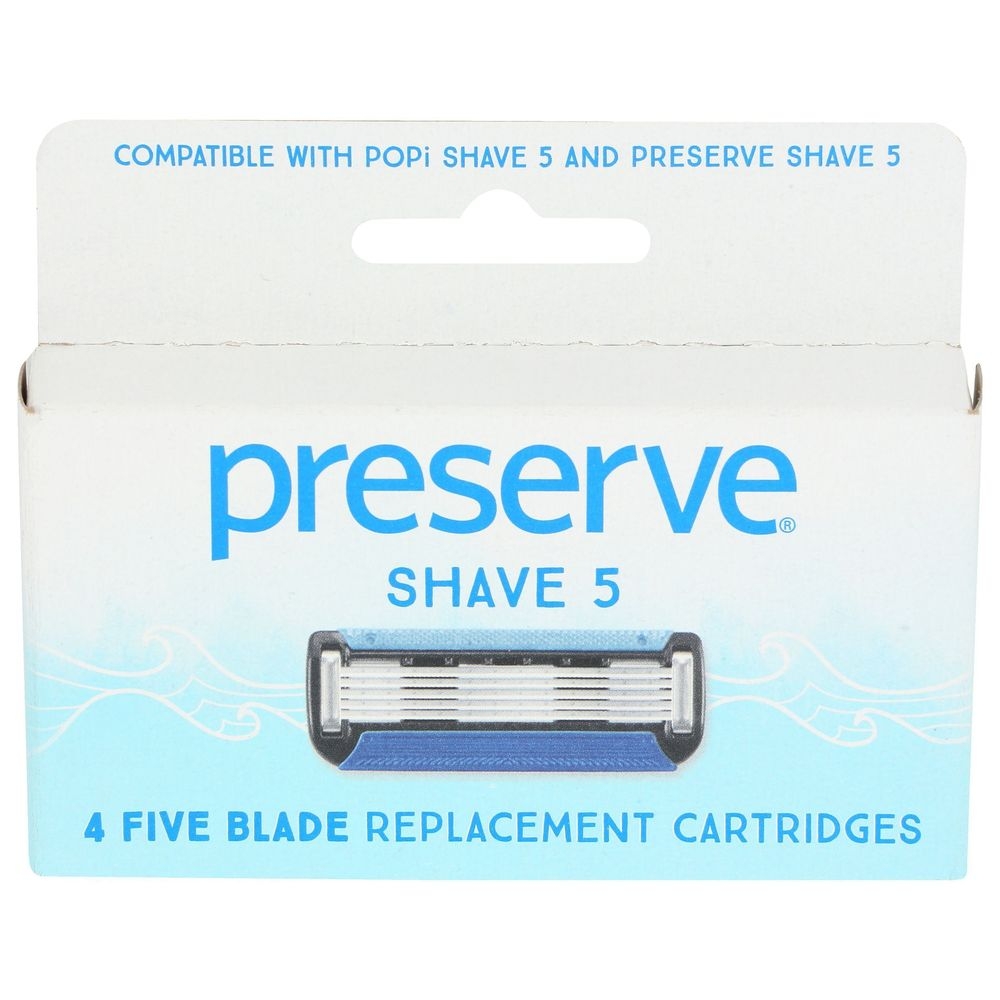 Preserve Popi Shave 5 Replacement Razor Blades, 4 count -- 6 per case