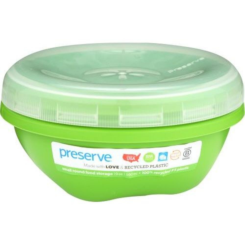 Preserve Plastic Apple Green Round Small Food Storage Container, 19 Ounce Capacity -- 12 per case