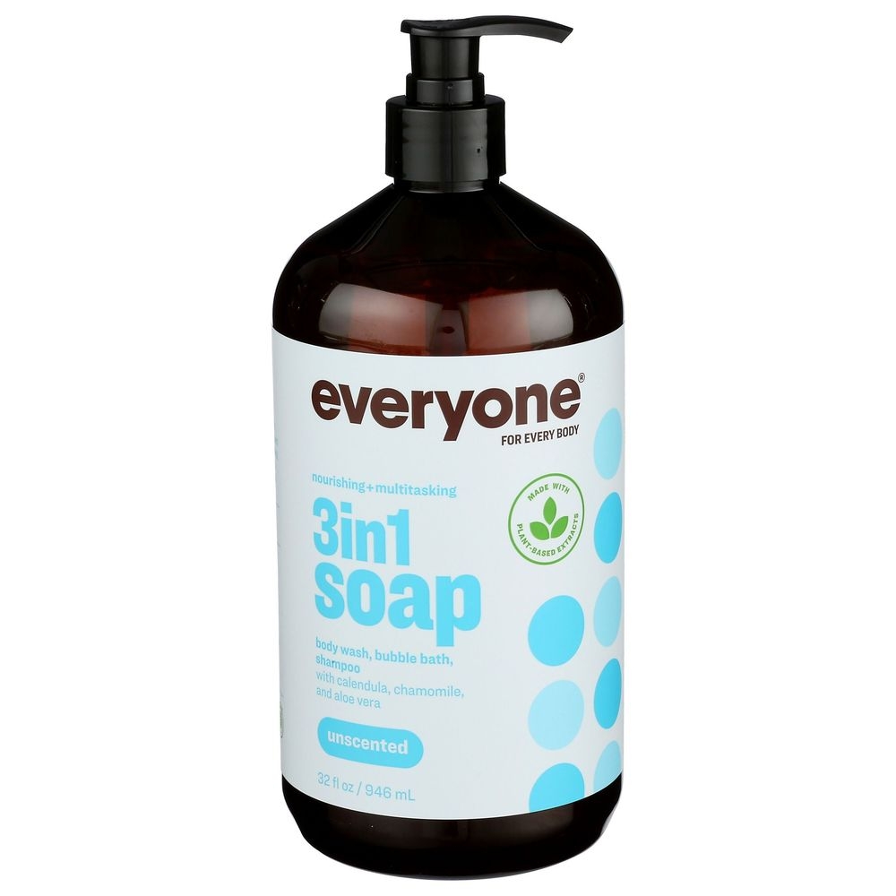Everyone Unscented 3 in 1 Soap, 32 Ounce