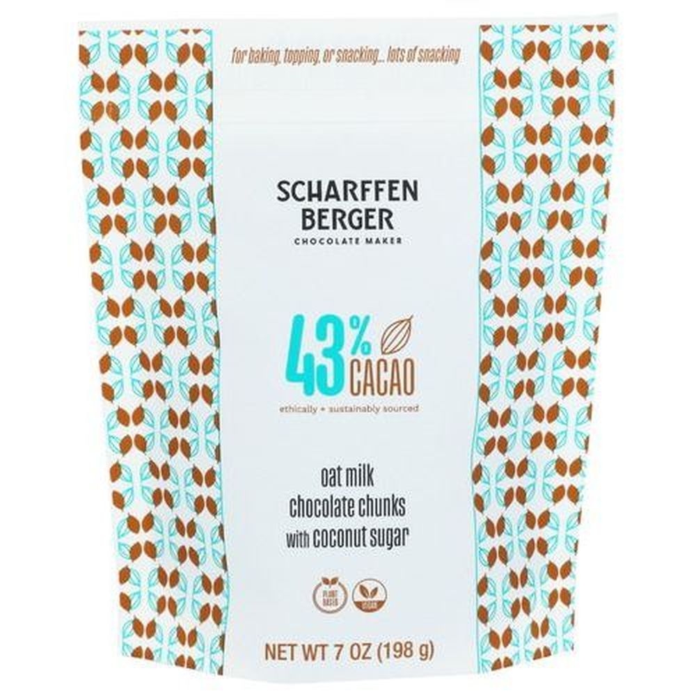 Scharffen Berger 43 Percent Cacao Oat Milk Chocolate Chunks with Coconut Sugar, 7 Ounce -- 8 per case