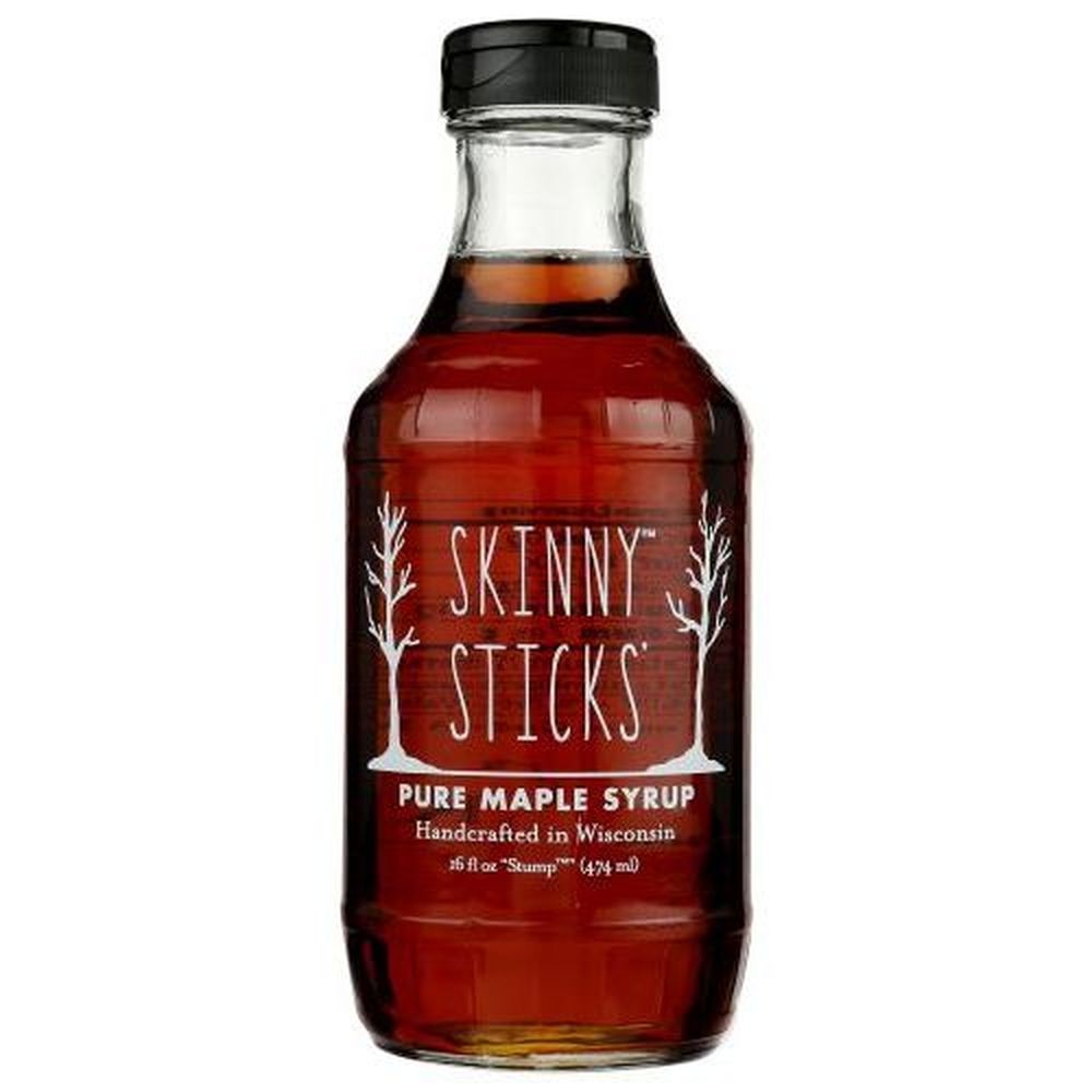 Skinny Sticks Wisconsin Pure Maple Syrup, 16 Fluid Ounce -- 6 per case