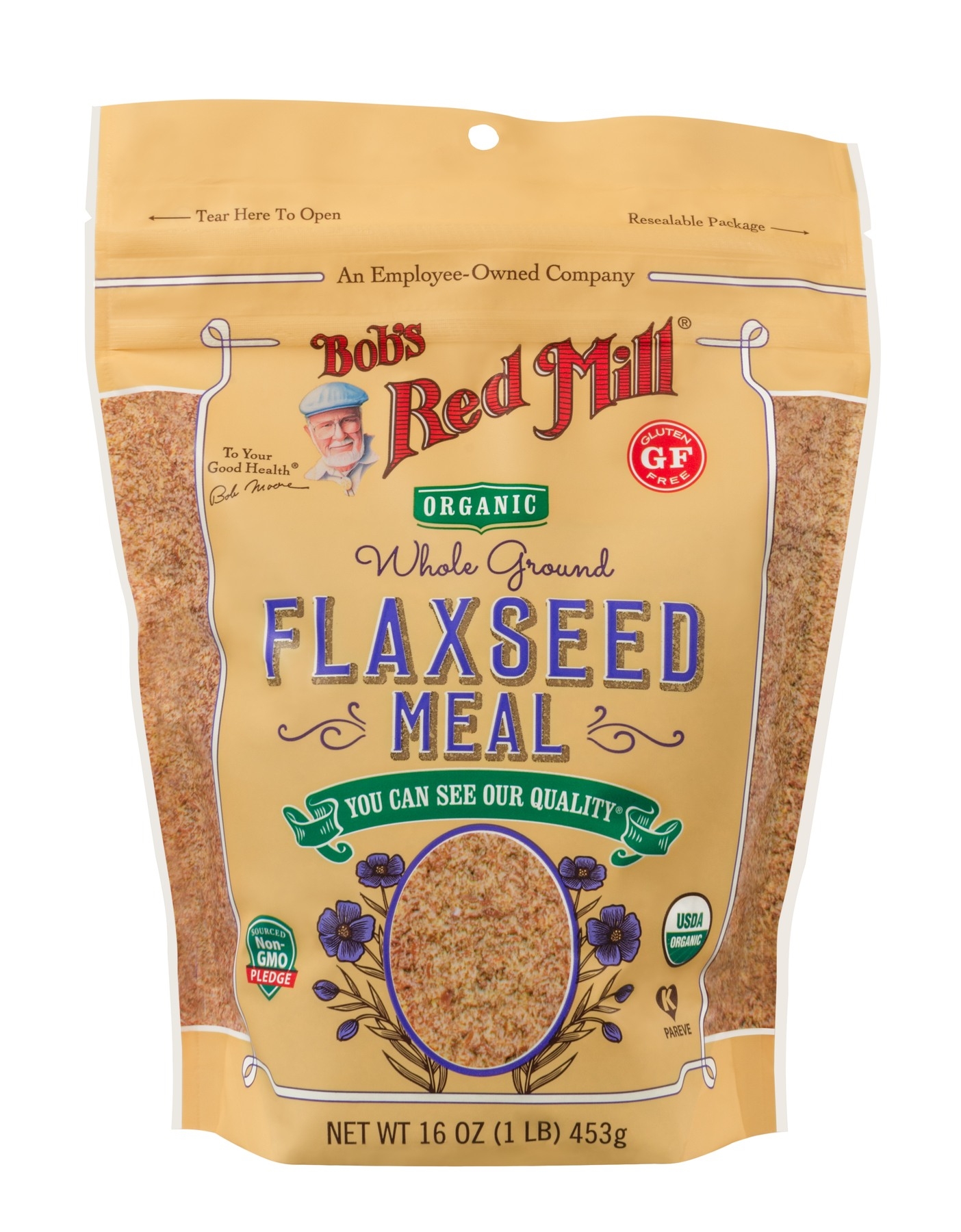 Bobs Red Mill Organic Brown Flaxseed Meal, 16 Ounce -- 4 per case.
