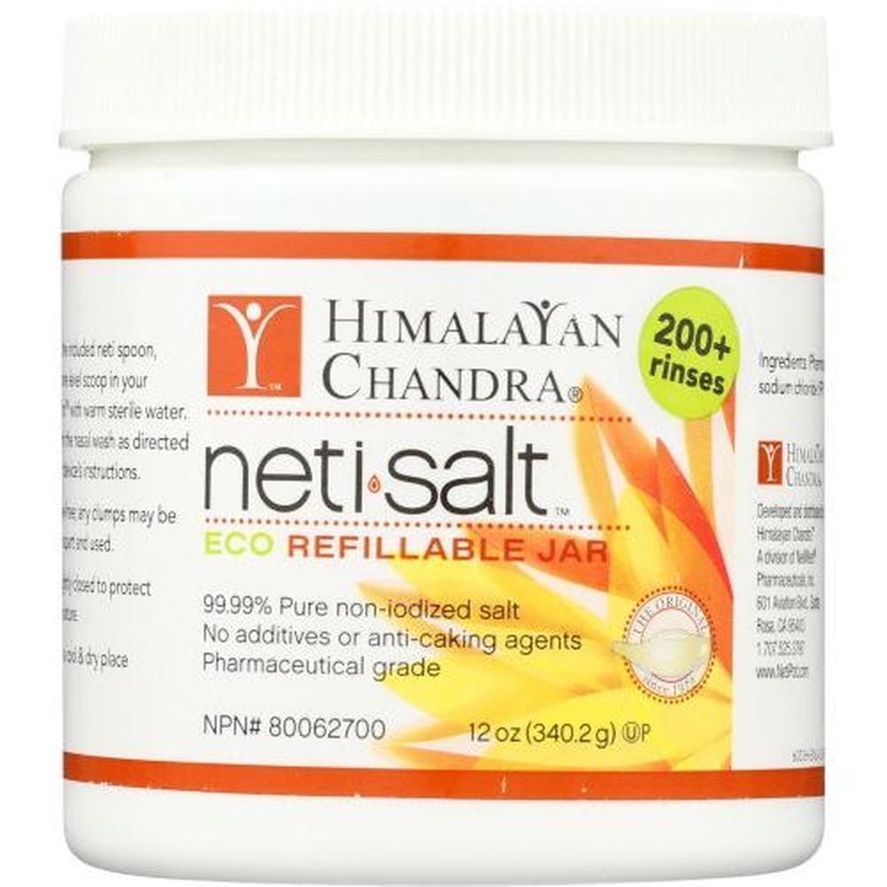 Himalayan Chandra Neti Salt Eco Refillable Jar, 12 Ounce -- 3 per case