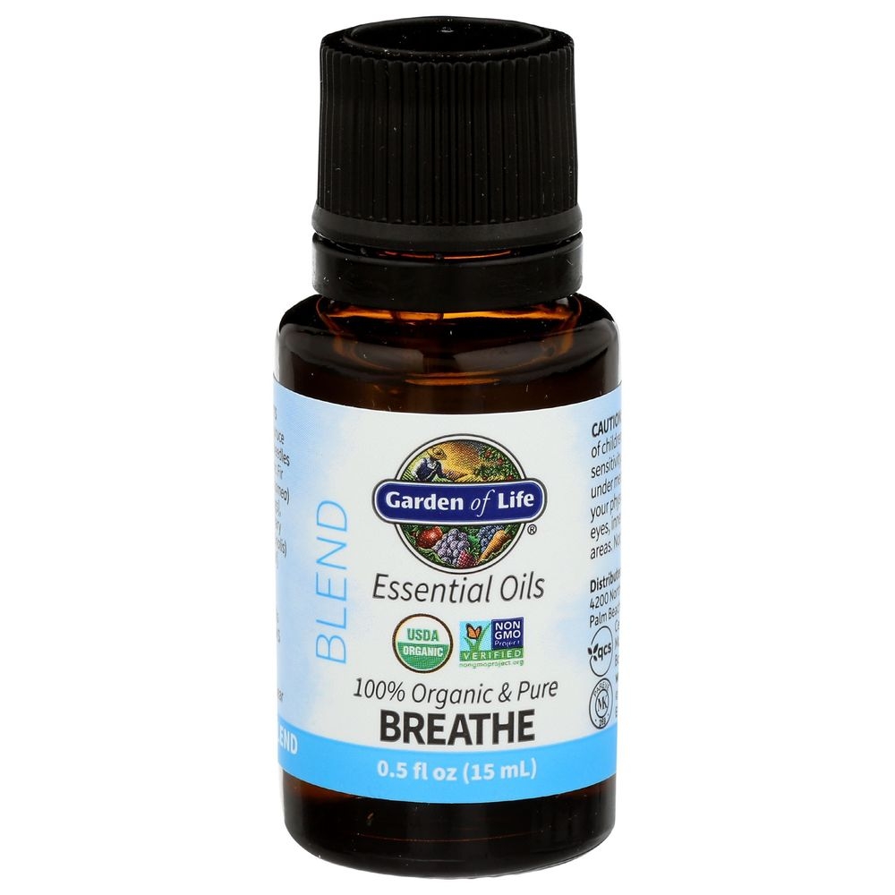 Garden Of Life 100 Percent Organic and Pure Breathe Blend Essential Oil, 0.5 Fluid Ounce