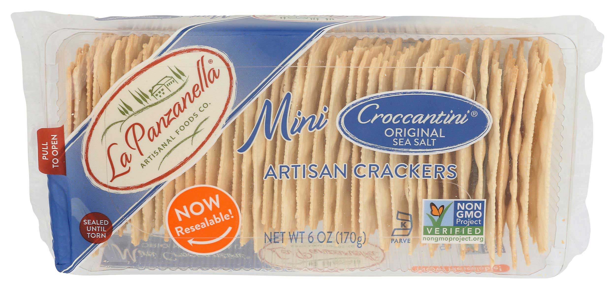 La Panzanella Croccantini Mini Original Sea Salt Artisan Crackers, 6 Ounce -- 12 per case