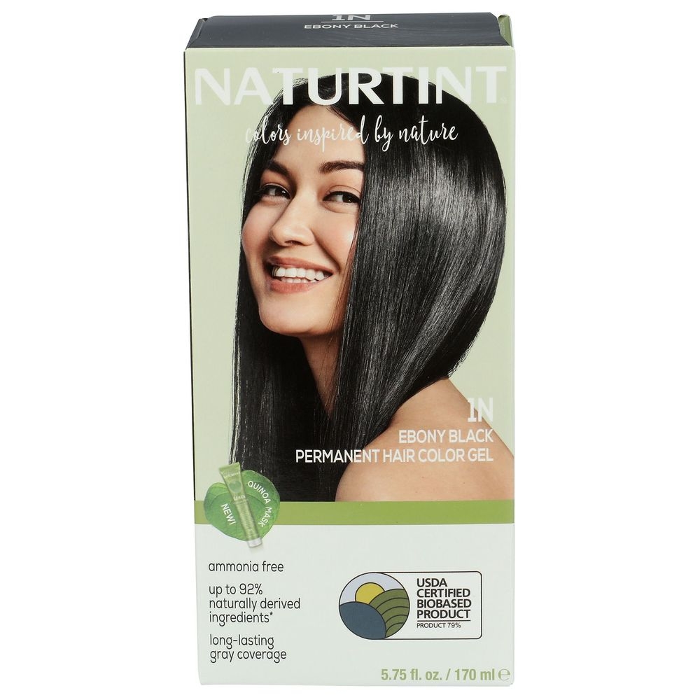 Naturtint 1N Ebony Black Permanent Hair Color, 5.75 Fluid Ounce -- 3 per case