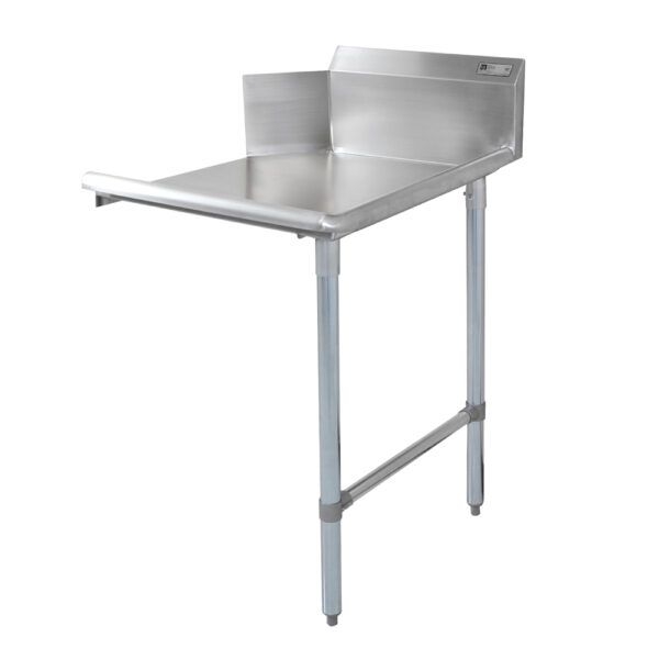 John Boos 16 Gauge Stainless Steel 300 Series Clean Straight Right Dishtable with Galvanized Legs and Adjustable Bracing, 24 inch Length.