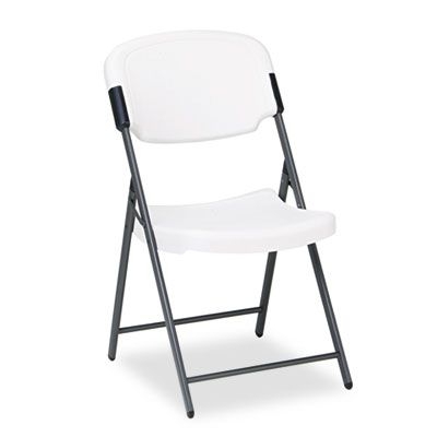 Iceberg Rough N Ready Series Resin Folding Chair, Steel Frame, Charcoal
