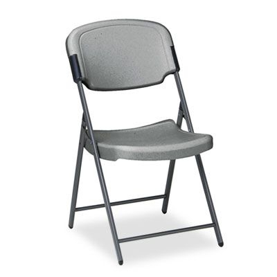 Iceberg Rough N Ready Series Resin Folding Chair, Steel Frame, Charcoal