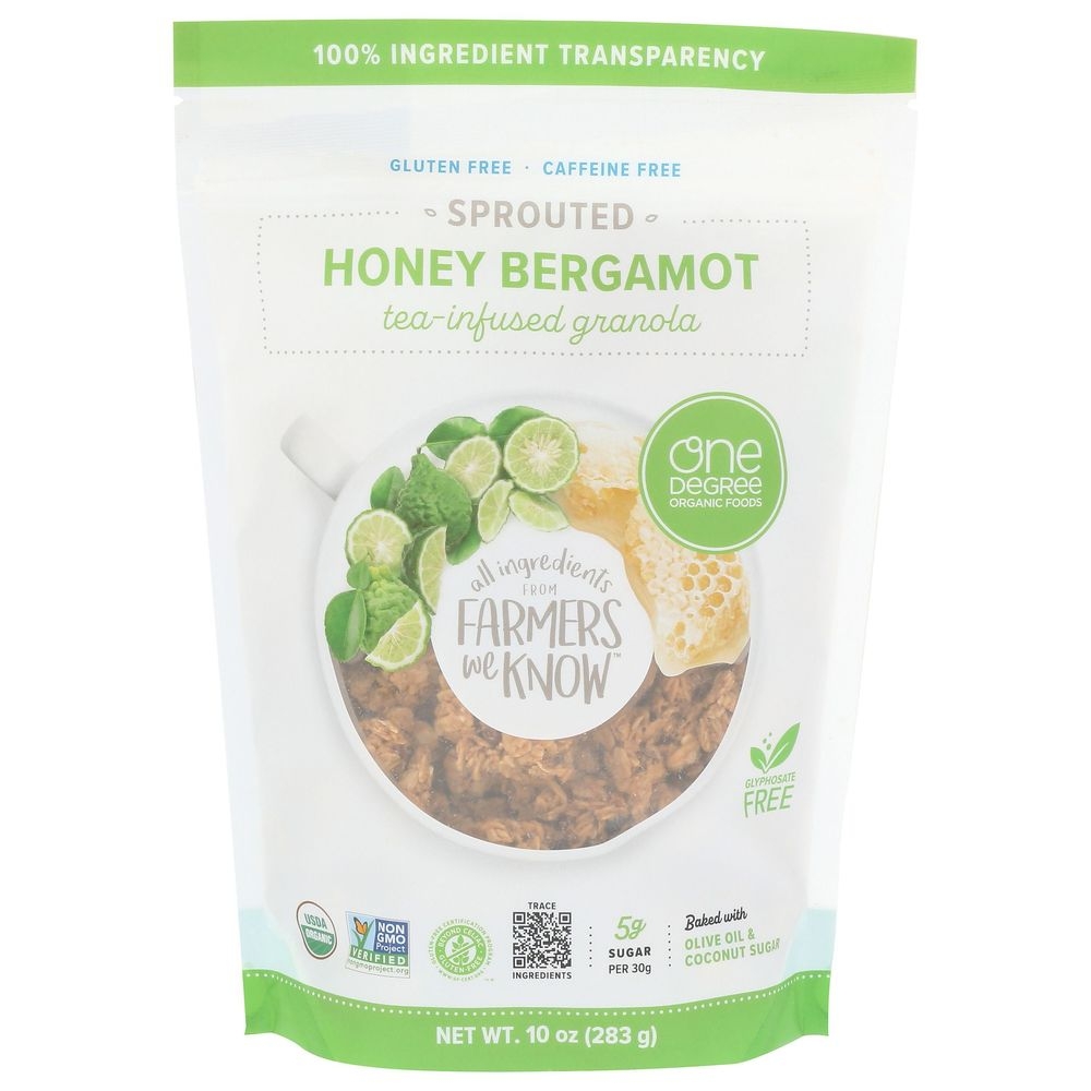 One Degree Organic Foods Organic Honey Bergamot Tea Infused Granola, 10 Ounce -- 6 per case
