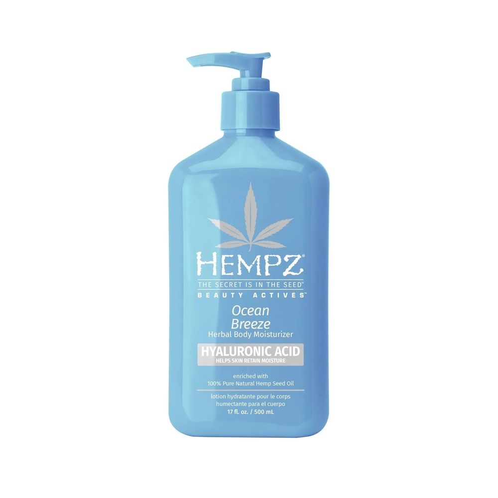 Hempz Beauty Actives Ocean Breeze Herbal Body Moisturizer with Hyaluronic Acid, 17 Fluid Ounce
