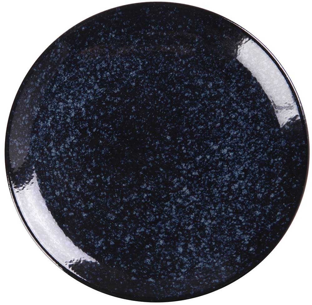 Yanco Blue Star Color Glazed Porcelain Blue Coupe Shape Round Plate, 7-1/8 x 7/8 inch -- 36 per case