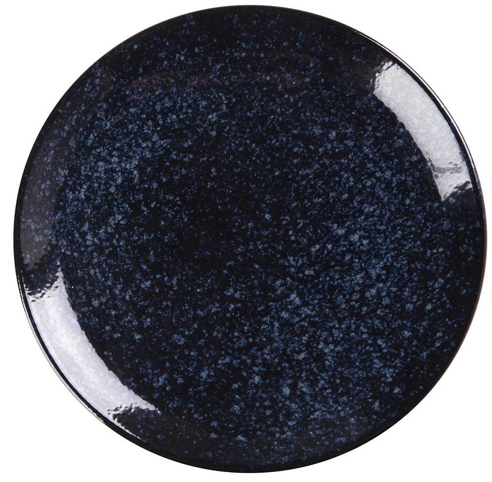 Yanco Blue Star Color Glazed Porcelain Blue Coupe Shape Round Plate, 12-1/8 x 1-1/2 inch -- 12 per case