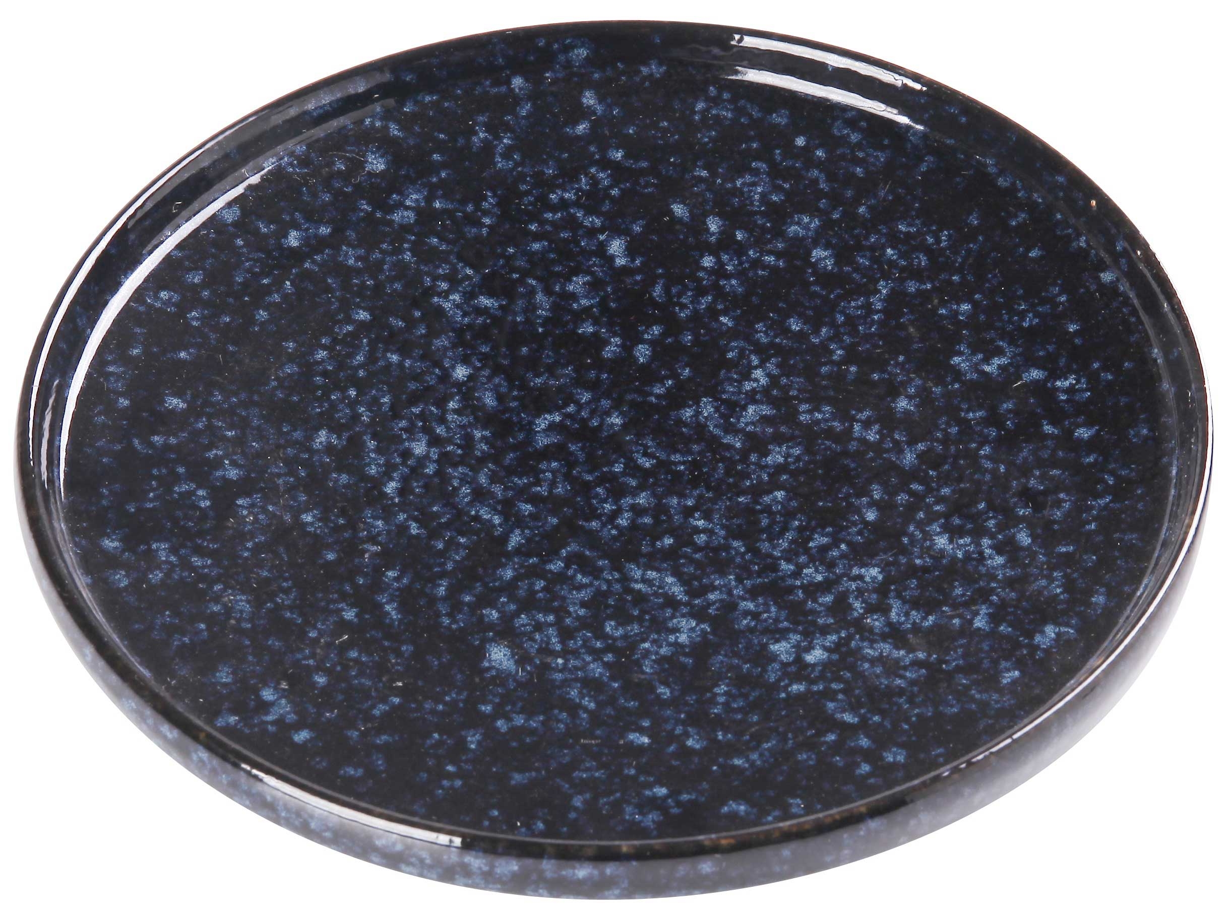 Yanco Blue Star Color Glazed Porcelain Blue Round Plate with Upright Rim, 8-1/4 x 1 inch -- 24 per case