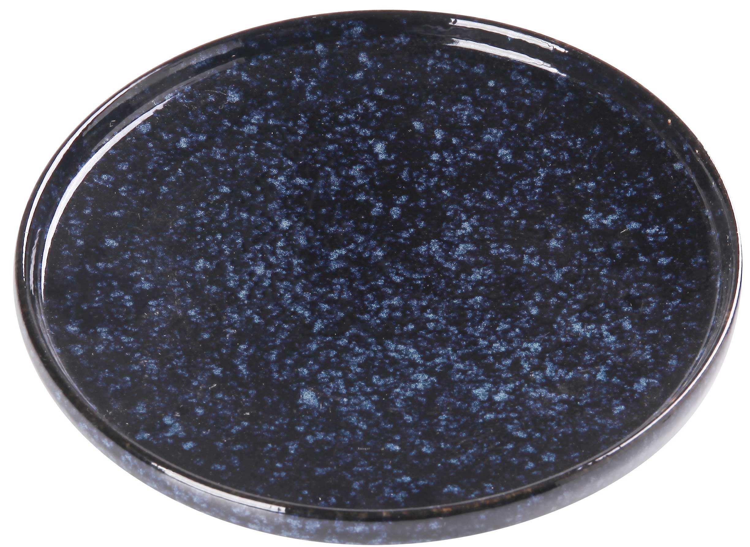 Yanco Blue Star Color Glazed Porcelain Blue Round Plate with Upright Rim, 12-1/2 x 1-1/4 inch -- 12 per case