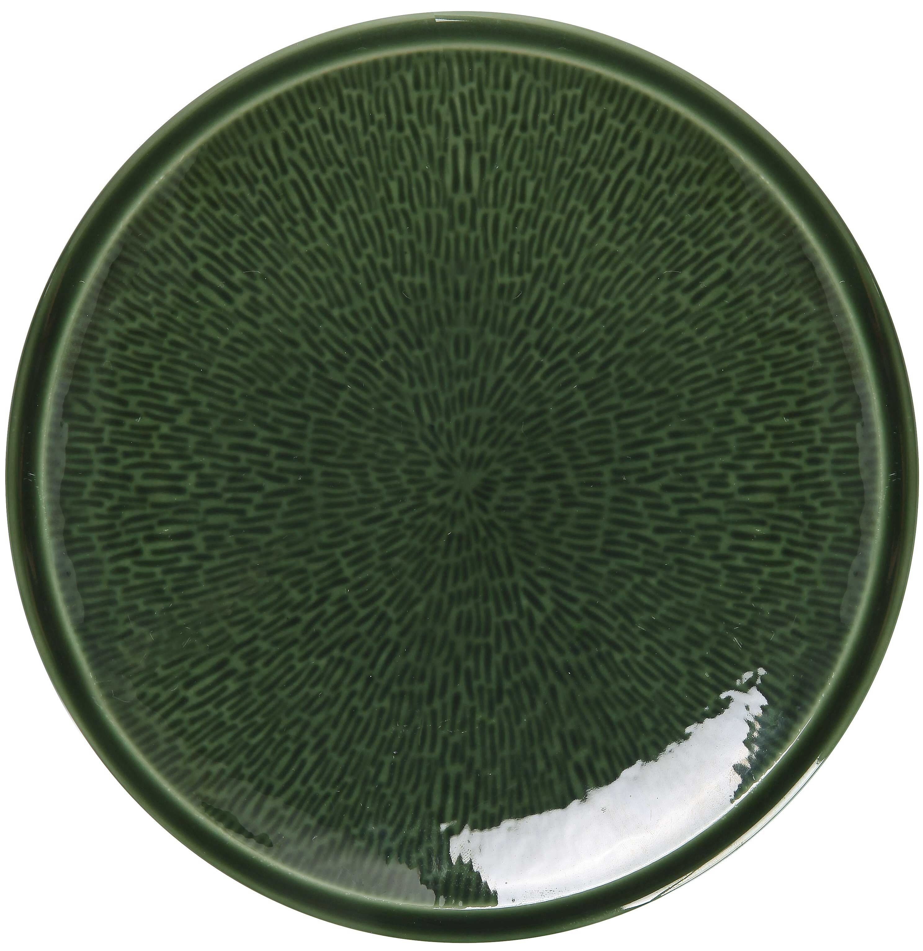 Yanco Green Gem Color Glazed Porcelain Green Round Plate, 8 x 1 inch -- 36 per case