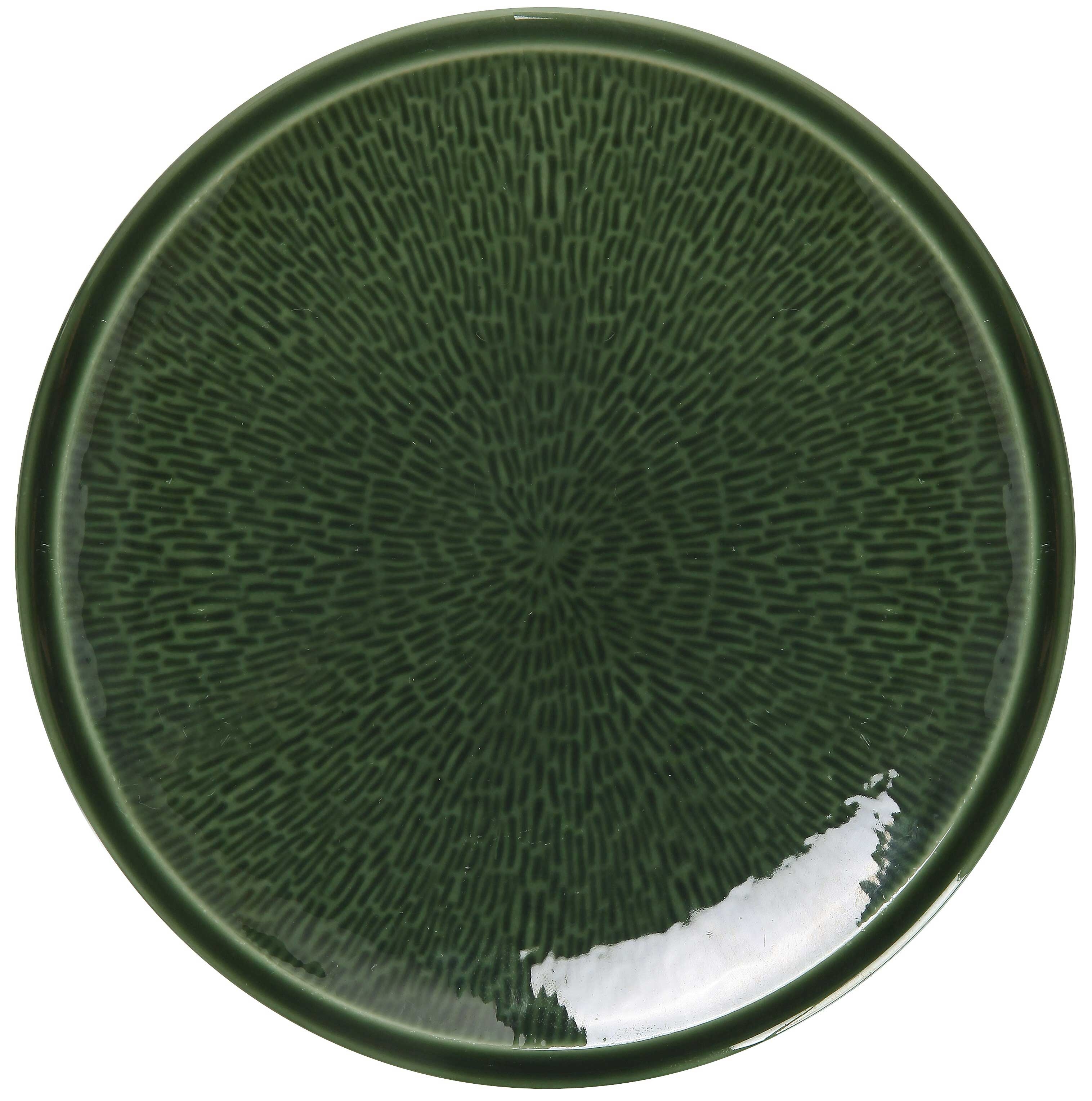 Yanco Green Gem Color Glazed Porcelain Green Round Plate, 11-1/4 x 1-1/2 inch -- 12 per case