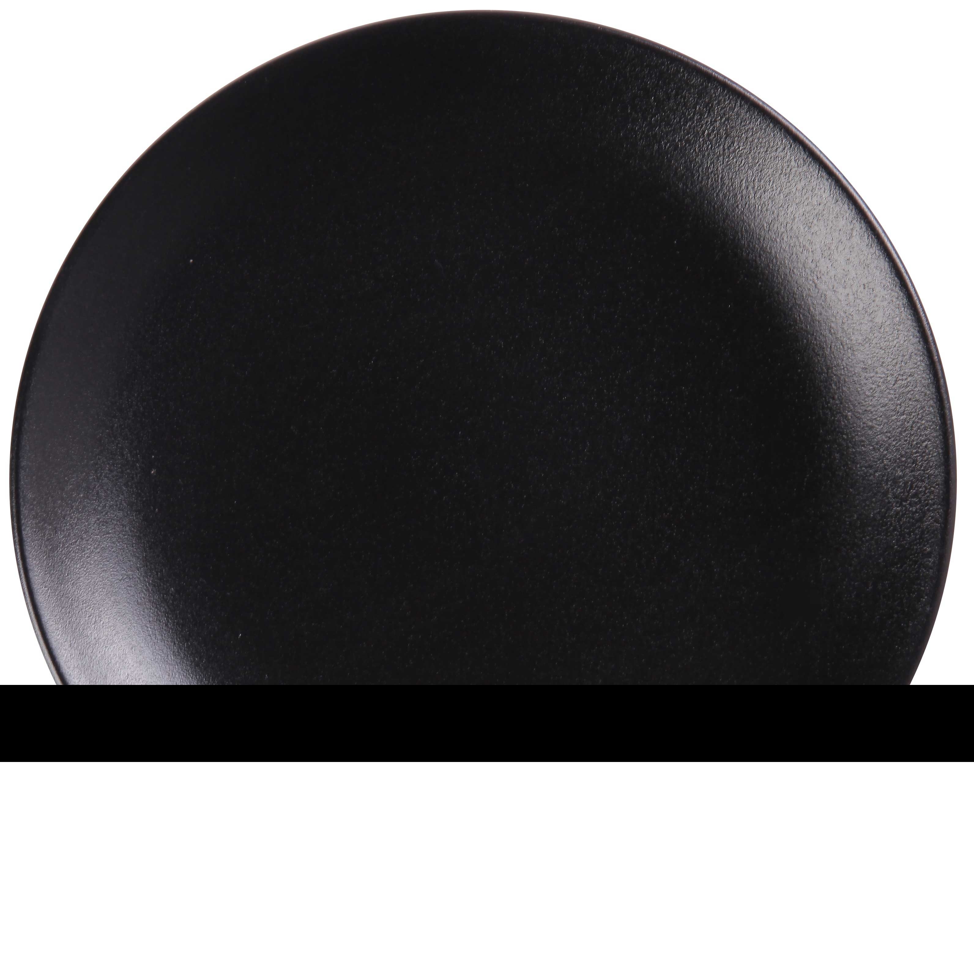 Yanco Noble Black Color Glazed Porcelain Black Coupe Shape Round Plate, 10-1/2 x 1-3/8 inch -- 12 per case
