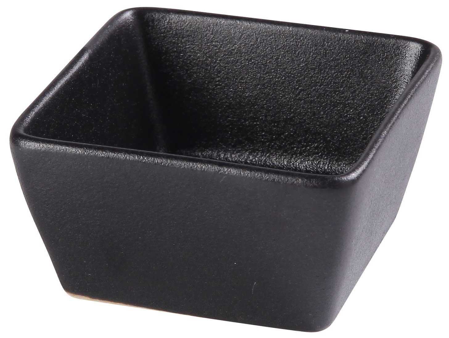 Yanco Noble Black Color Glazed Porcelain Black Square Sauce Dish, 3 Ounce -- 48 per case