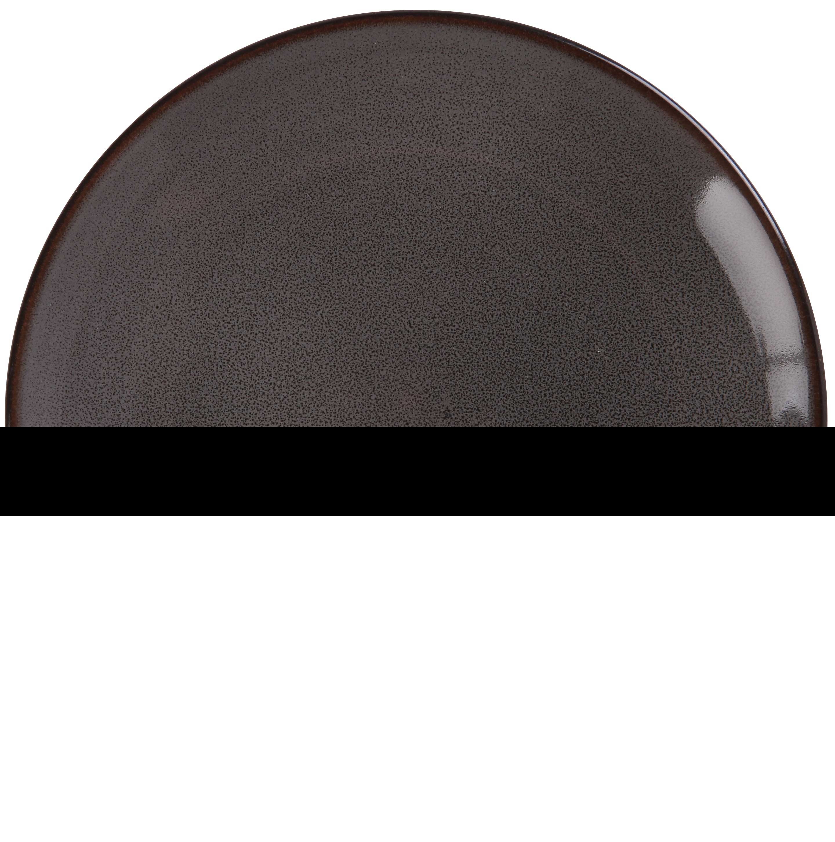 Yanco Peacock Color Glazed Porcelain Gray Coupe Plate, 8-1/4 x 3/4 inch -- 24 per case