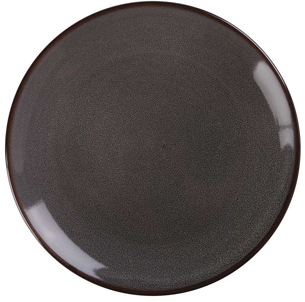 Yanco Peacock Color Glazed Porcelain Gray Coupe Plate, 10-1/2 x 1 inch -- 12 per case