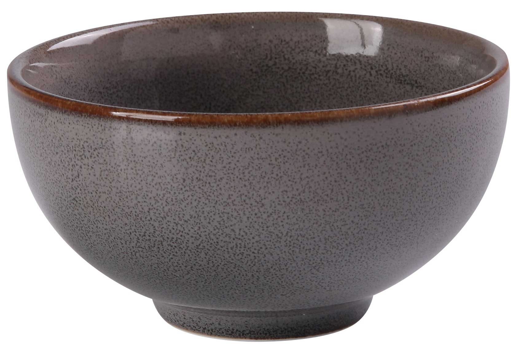 Yanco Peacock Color Glazed Porcelain Gray Rice Bowl, 10 Ounce -- 36 per case