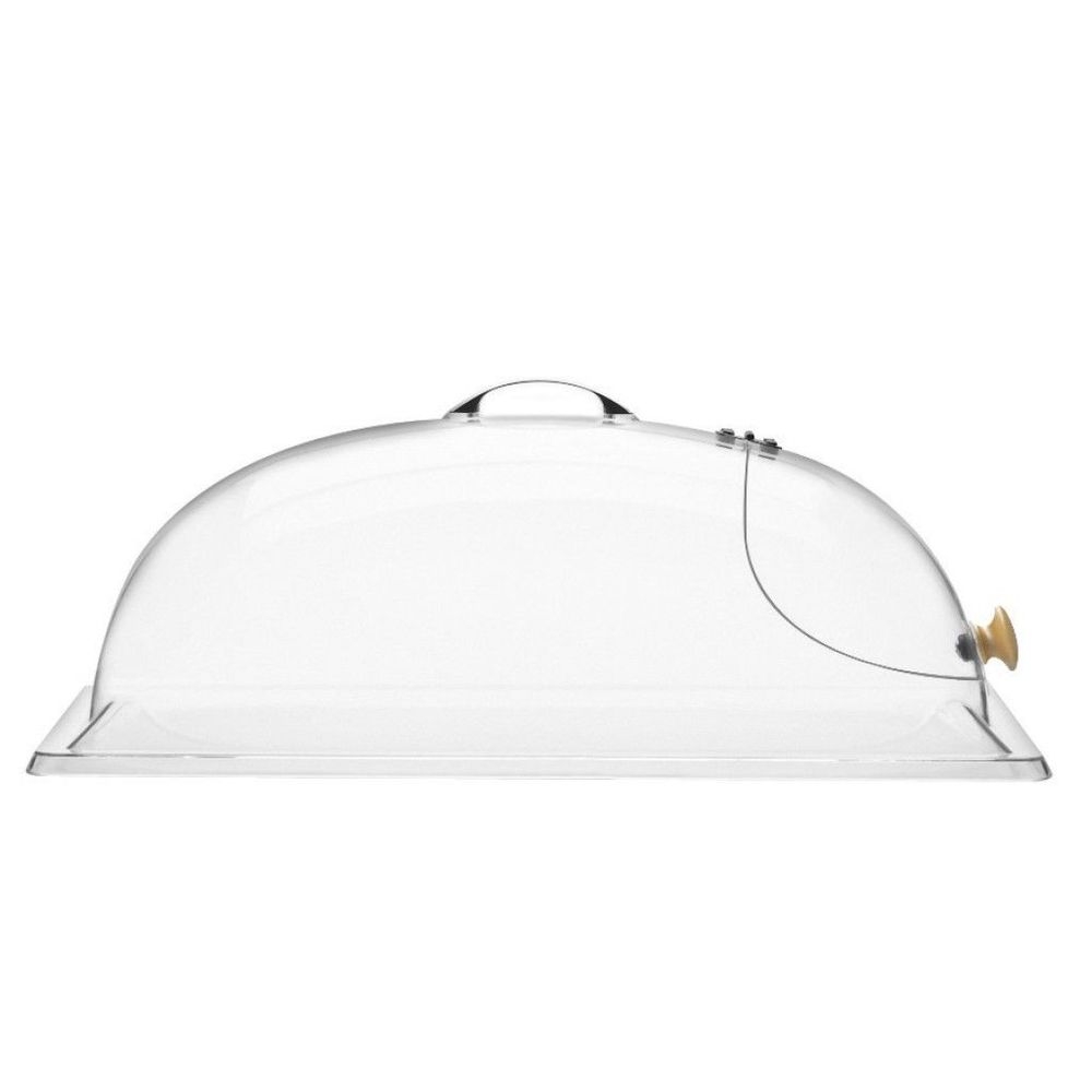 Cal-Mil Classic Clear Dome Display Cover with Single End Opening and Door, 12 x 20 x 7 inch