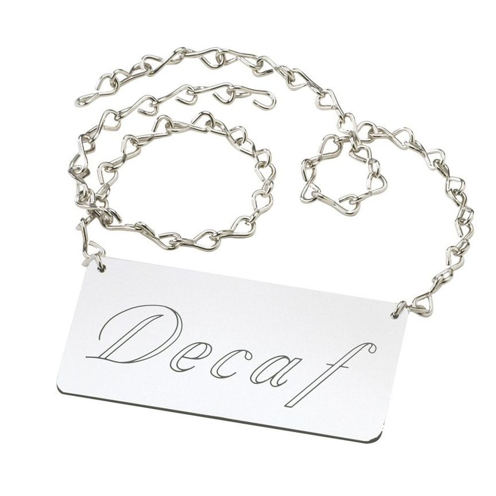 Cal-Mil Silver Decaf Urn Chain Sign, 4 x .25 x 2 inch