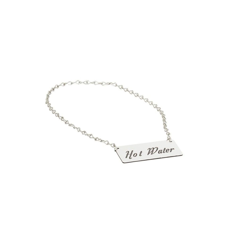 Cal-Mil Silver Hot Water Urn Chain Sign, 4 x .25 x 2 inch -- 12 per case