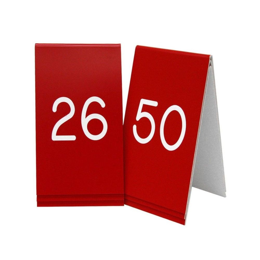 Cal-Mil Black with White Engraved 26 to 50 Number Tent Set, 3.5 x 5 inch