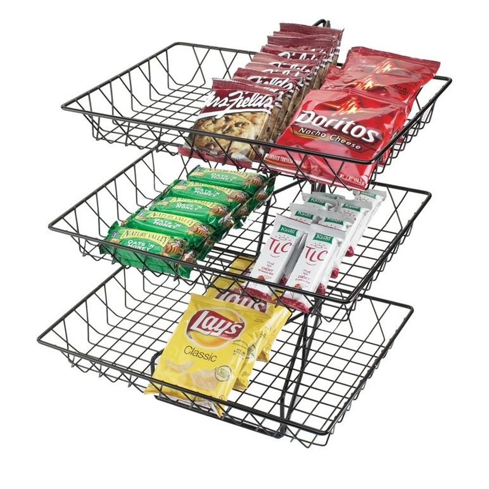 Cal-Mil Three Tier Merchandiser with Rectangular Wire Baskets, 18 x 22 x 20 inch