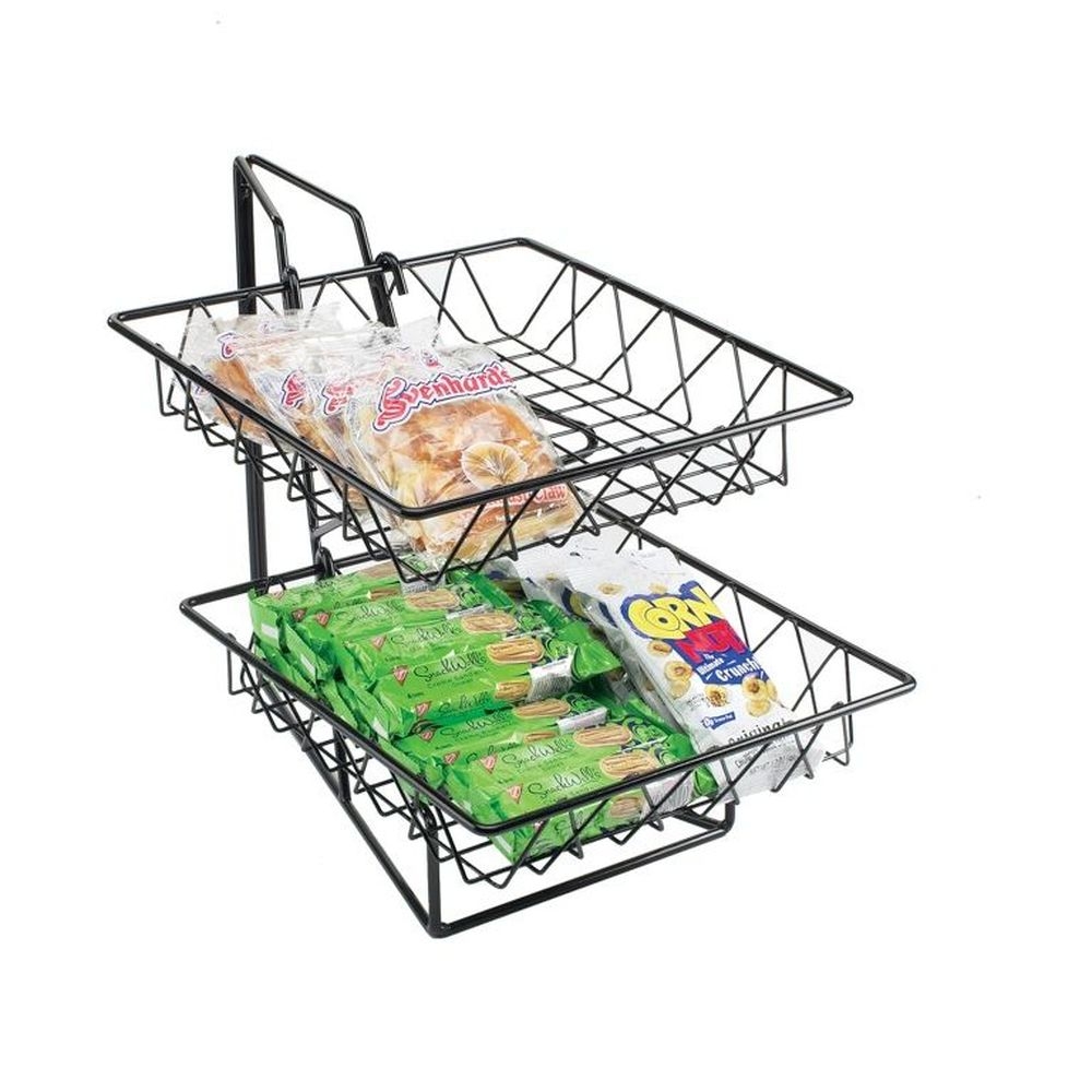 Cal-Mil Two Tier Merchandiser with Square Wire Baskets, 12 x 15 x 15 inch