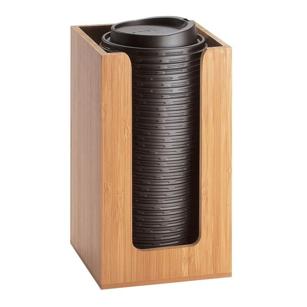 Cal-mil Bamboo Single Countertop Cup And Lid Organizer, 4 1/4 X 4 1/4 X 8 Inch -- 4 Per Case