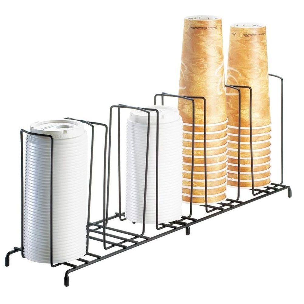 Cal-mil Iron Black Wire 5-section Countertop Cup And Lid Organizer, 22 X 6 X 9 Inch
