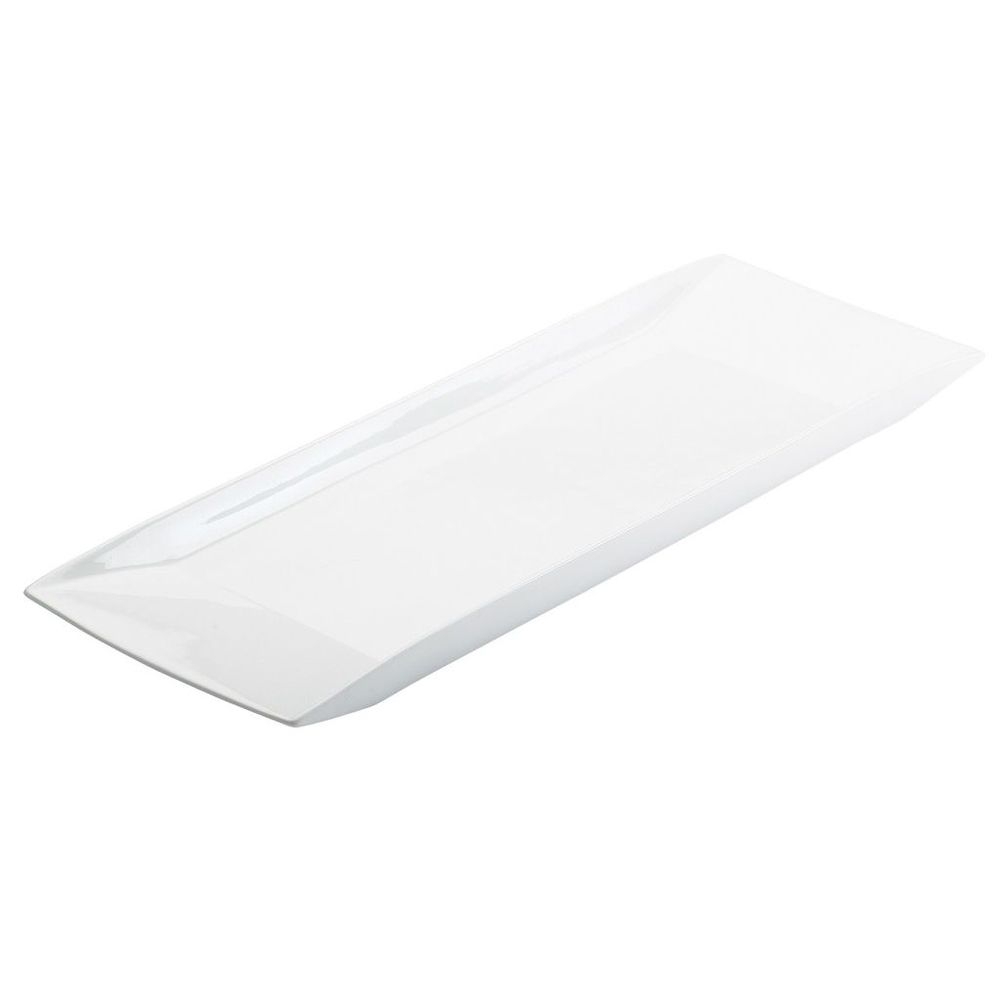 Cal-Mil White Porcelain Long Rectangle Gourmet Display Platter, 23 x 7 x 1 inch -- 3 per case