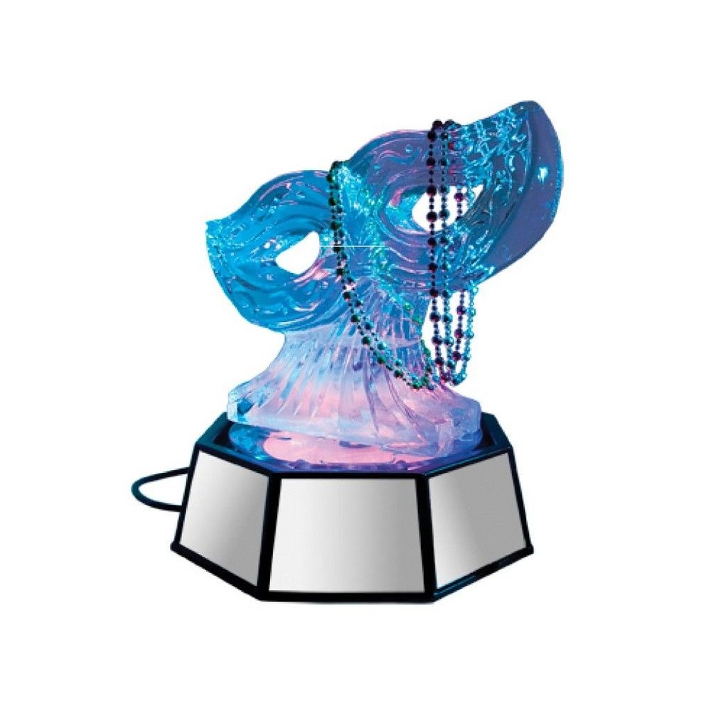 Cal-Mil Rotating Ice Carving Mirror Pedestal with Drainage Hose and 110V LED Lighting, 24 x 24 x 14 inch
