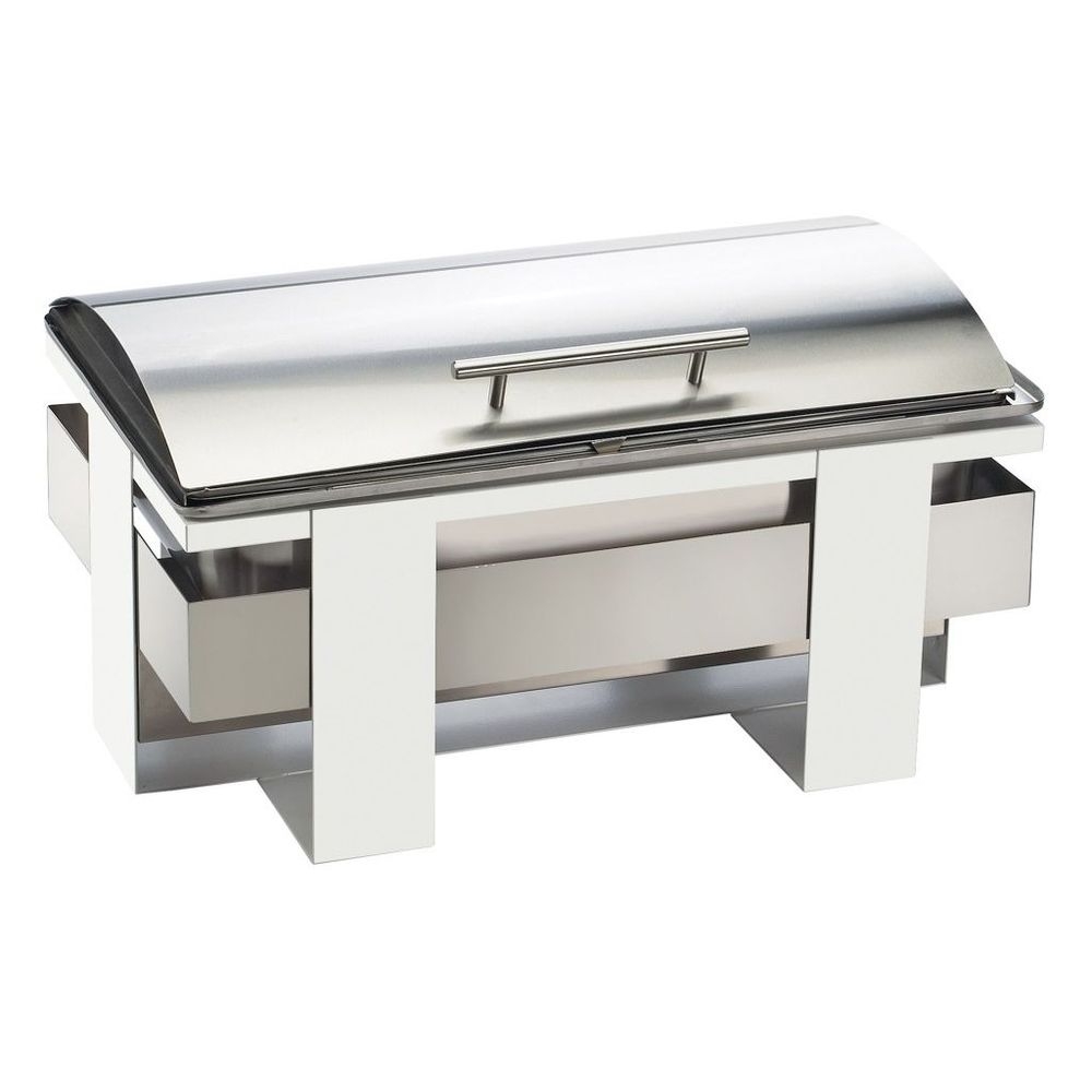Cal-Mil Luxe Stainless Steel Roll Top Chafer, 21.75 x 13.75 x 9 inch